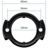 Plan coté de la butée : 48 mm hors tout, 34 mm d'entraxe, 28 mm d'alésage Plan coté de la butée : 48 mm hors tout, 34 mm d'entraxe, 28 mm d'alésage