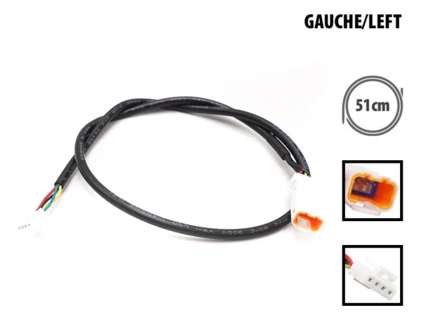 Câble de clignotant gauche d'origine Ninebot Max G3, 51 cm