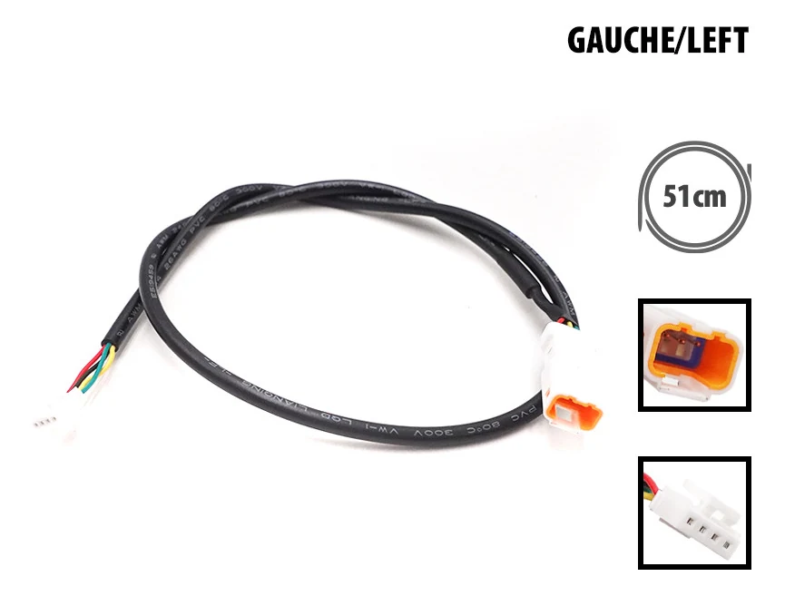 Câble de clignotant gauche d'origine Ninebot Max G3, 51 cm