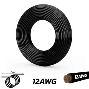 Câble silicone noir 12 AWG — 5 mètres