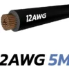 Section du câble silicone noir 12 AWG, brins de cuivre étamé