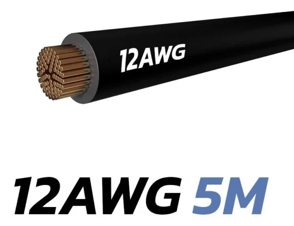 Section du câble silicone noir 12 AWG, brins de cuivre étamé