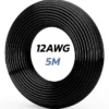 Câble silicone noir 12 AWG enroulé, 5 mètres