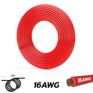 Câble silicone rouge 16 AWG — 5 mètres