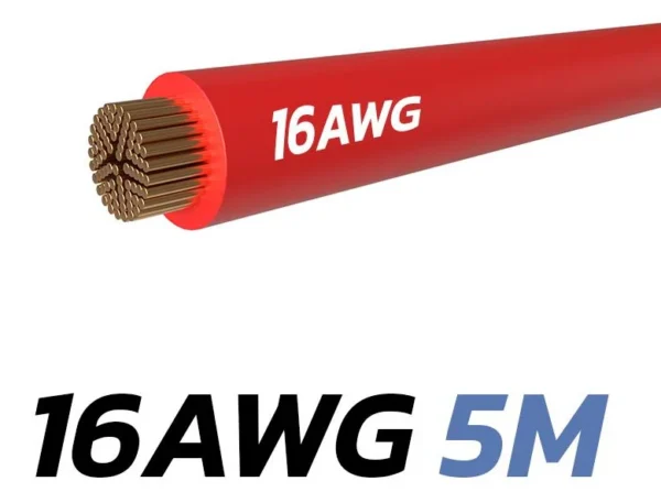 Section du câble silicone rouge 16 AWG, brins de cuivre étamé