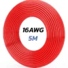 Câble silicone rouge 16 AWG enroulé, 5 mètres