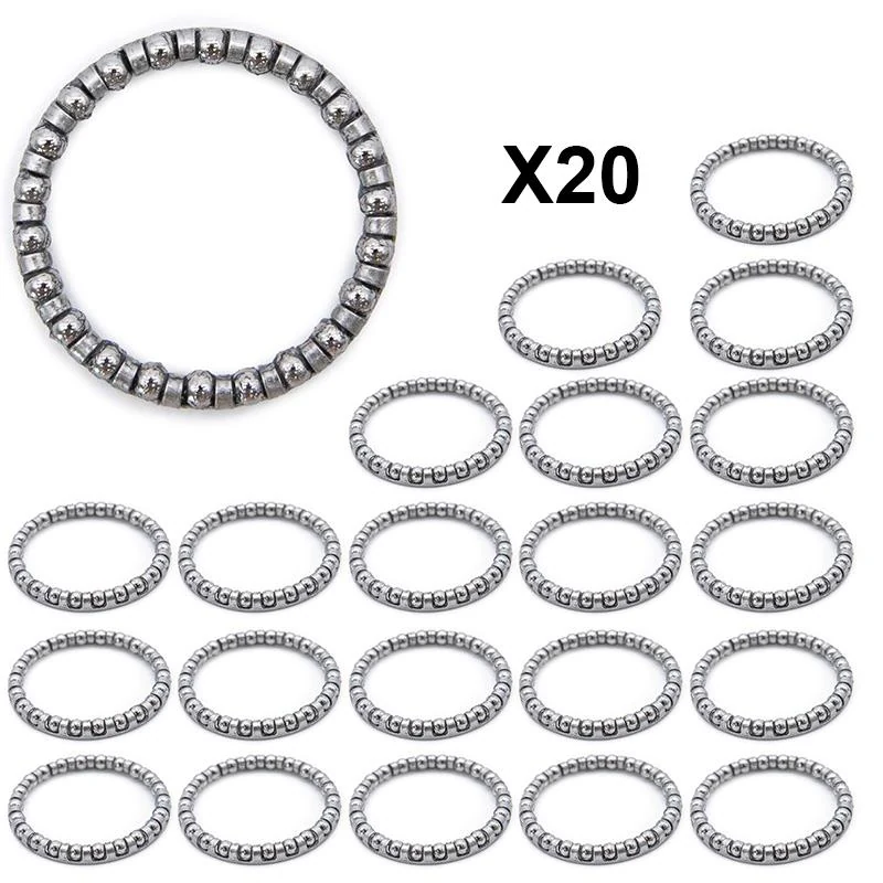Les vingt cages à billes du lot présentées à plat sur fond blanc