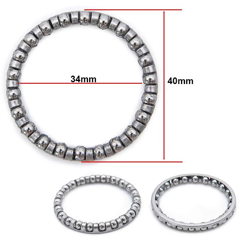 Plan coté de la cage à billes : 34 mm de diamètre intérieur, 40 mm de diamètre extérieur