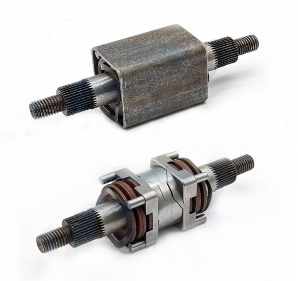 Cartouche de suspension avant Dualtron Alien, vue montée et vue éclatée montrant les élastomères Cartouche de suspension avant Dualtron Alien, vue montée et vue éclatée montrant les élastomères