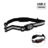 Ceinture lumineuse à bloc avant blanc, bande rétroréfléchissante et boucle à clip