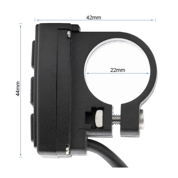 Clavier Hikerboy Foxtrot Plus vu de profil, boîtier de 42 × 44 mm et collier de 22 mm Clavier Hikerboy Foxtrot Plus vu de profil, boîtier de 42 × 44 mm et collier de 22 mm