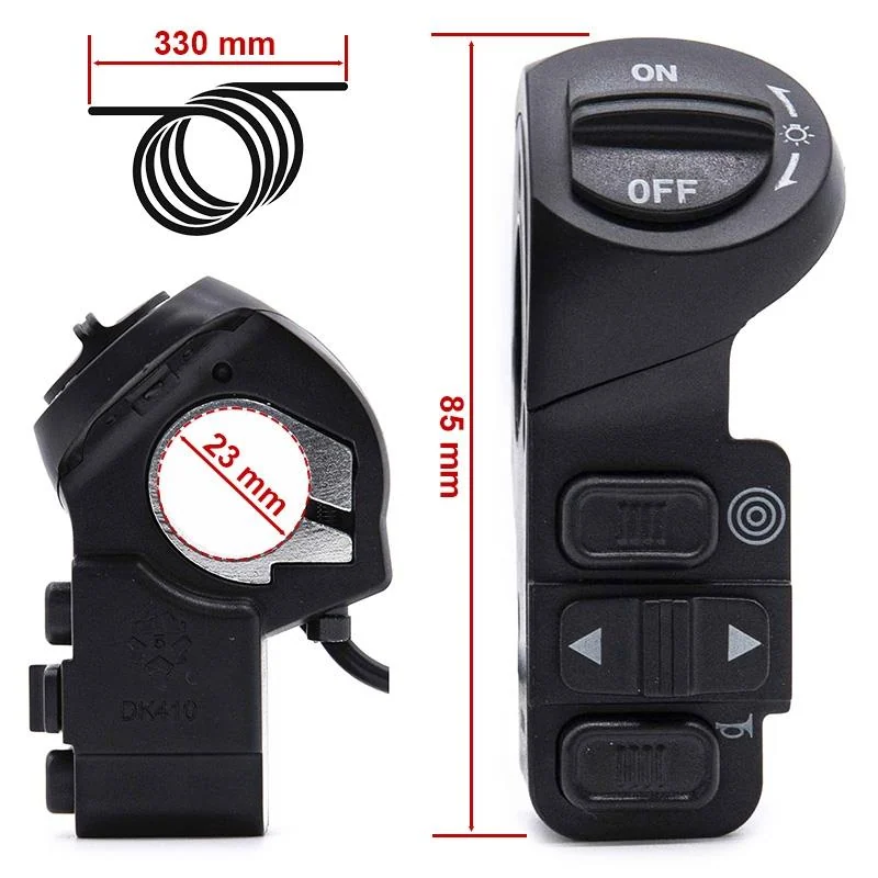 Commodo de guidon et son câble de 320 mm à connecteur étanche