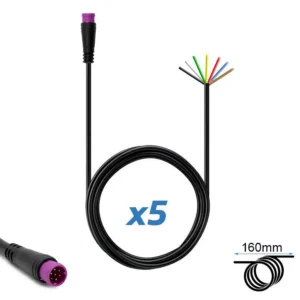 Connecteurs étanches 8 mm 7 broches — 5 pièces avec fils