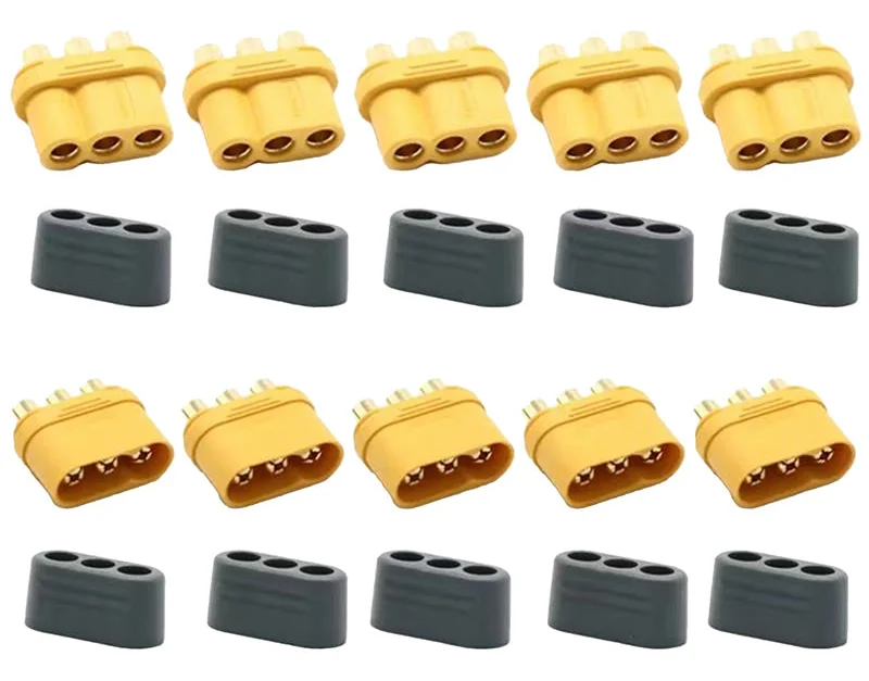 Connecteurs MR60 Amass 3 broches avec capots gris