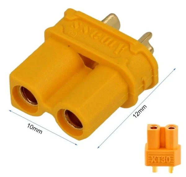 Connecteur XT30U femelle vu de face