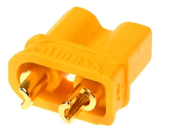 Connecteur XT30U mâle avec ses cotes, 10 × 14 mm