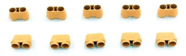 Connecteurs XT90 vus de face, broches de 5 mm