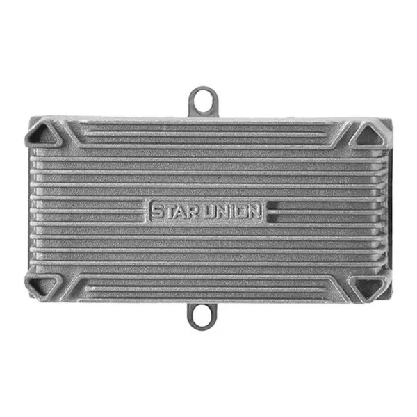 Contrôleur Ecoxtrem Bison vu de dessus, boîtier aluminium nervuré Contrôleur Ecoxtrem Bison vu de dessus, boîtier aluminium nervuré