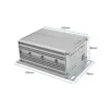 Boîtier aluminium coté 128 × 79 × 50 mm avec l'étiquette d'usine indiquant 52 V, 25 A et la version A Boîtier aluminium coté 128 × 79 × 50 mm avec l'étiquette d'usine indiquant 52 V, 25 A et la version A