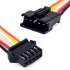 Connecteur SM 5 broches vu de face, cinq logements Connecteur SM 5 broches vu de face, cinq logements