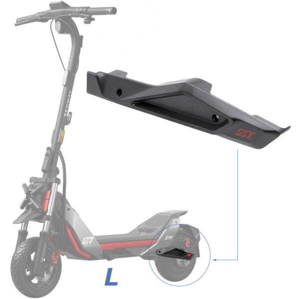 Emplacement du couvercle latéral gauche à l'arrière du tablier du Ninebot ZT3 Pro Emplacement du couvercle latéral gauche à l'arrière du tablier du Ninebot ZT3 Pro