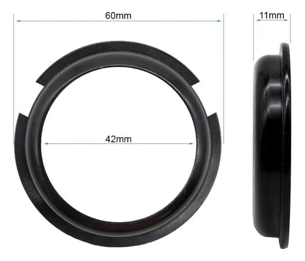 Plan coté de la cuvette : 60 mm de diamètre extérieur, 42 mm d'alésage, 11 mm de hauteur Plan coté de la cuvette : 60 mm de diamètre extérieur, 42 mm d'alésage, 11 mm de hauteur