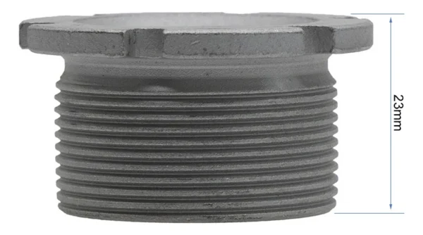 Plan coté de profil : la douille mesure 23 mm de hauteur, collerette comprise. Plan coté de profil : la douille mesure 23 mm de hauteur, collerette comprise.