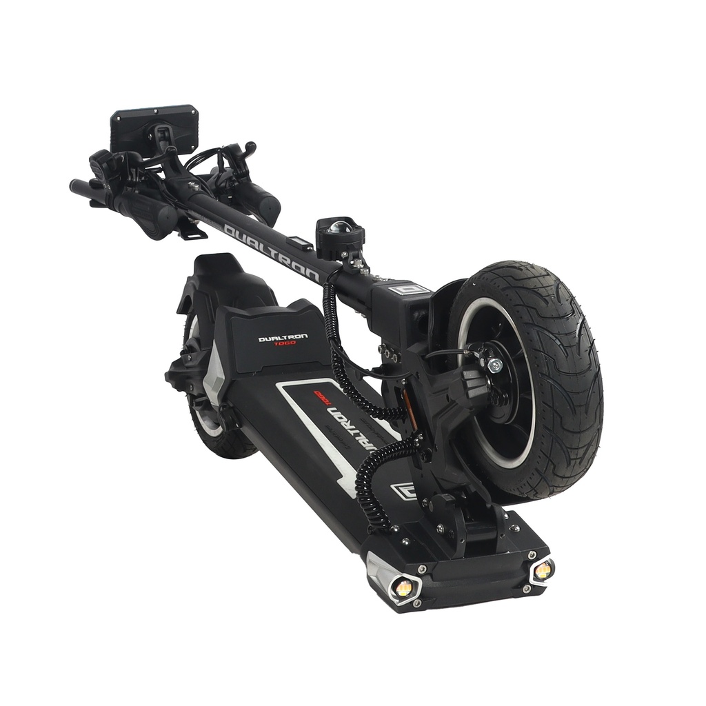 Dualtron Togo Pro — pliée, vue de trois quarts
