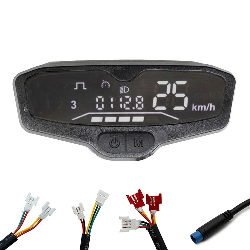 Compteur d'origine SmartGyro K2 Pro et les quatre connecteurs de son faisceau