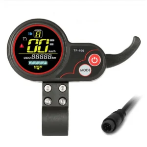 Écran TF-100 avec accélérateur et port USB — bloc de guidon, collier 22 mm