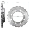 Plan coté de l'écrou crénelé : 56 mm de diamètre, filetage de 28 mm, 9 mm d'épaisseur Plan coté de l'écrou crénelé : 56 mm de diamètre, filetage de 28 mm, 9 mm d'épaisseur
