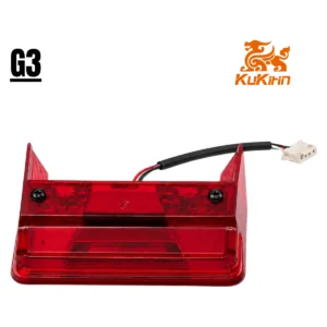 Feu arrière Kukirin G3 — cabochon rouge 91 mm, connecteur blanc
