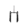 Fourche suspendue UrbanGlide E-Cross Max vue de face, pattes de roue et ressorts apparents