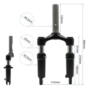 Fourche à suspension Hikerboy Foxtrot Plus — 360 mm, pivot 28,5 mm