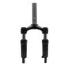 Fourche à suspension Hikerboy Foxtrot Plus vue de face, plongeurs chromés Fourche à suspension Hikerboy Foxtrot Plus vue de face, plongeurs chromés