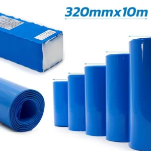 Gaine PVC thermorétractable bleue 320 mm — 10 mètres