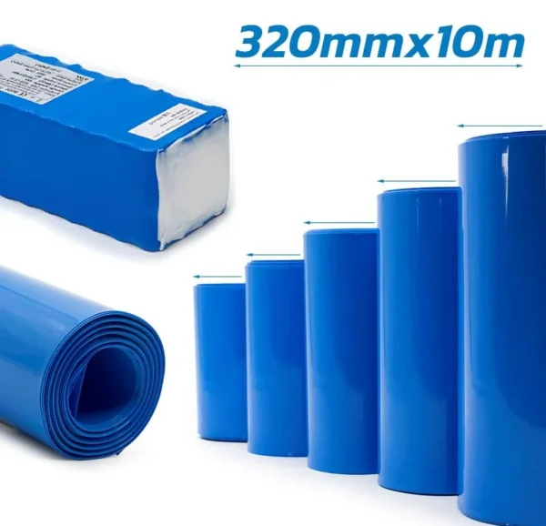 Rouleau de gaine PVC thermorétractable bleue 320 mm