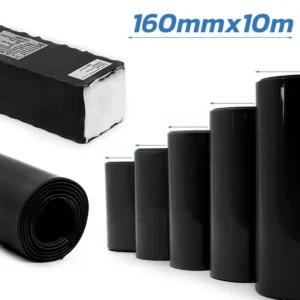 Gaine PVC thermorétractable noire 160 mm — 10 mètres