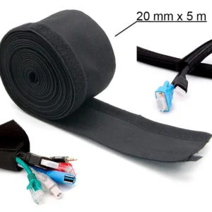 Gaine tressée en tissu 20 mm — 5 mètres