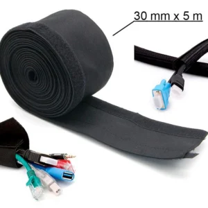 Gaine tressée en tissu 30 mm — 5 mètres