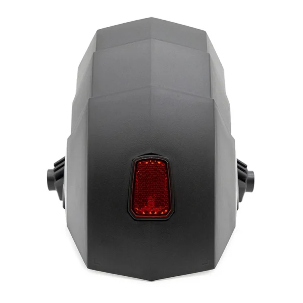 Garde-boue arrière Kukirin G4 vu de dessus, catadioptre rouge centré et pattes de fixation