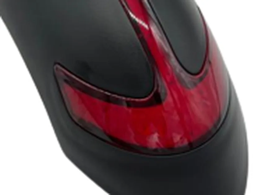 Cabochon rouge translucide du garde-boue arrière Dualtron Pop, bande supérieure et plage arrière en V