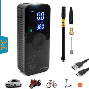 Gonfleur électrique eRIDER360 AIR-002 — 150 PSI, double écran et cinq préréglages