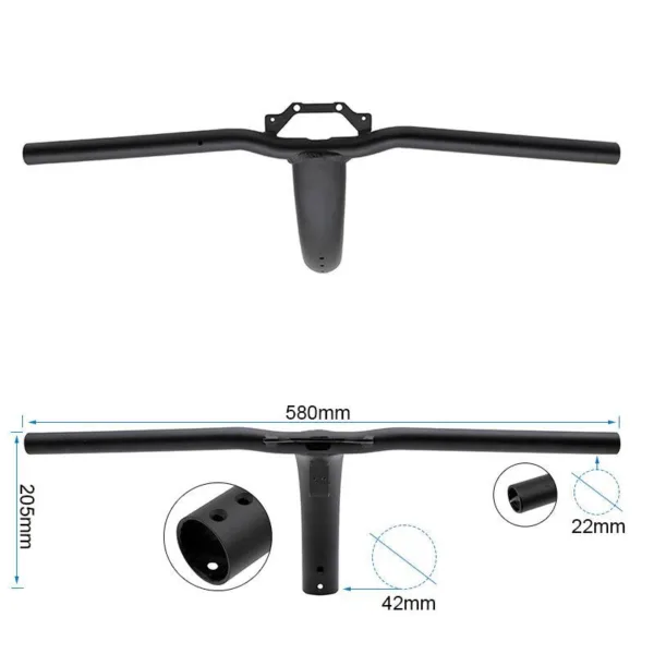 Guidon en T noir, vue latérale