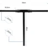 Plan cote du guidon en T pliant : 59 cm de largeur totale, 19,5 cm par demi-guidon, mat de 42 cm, tube de 22 mm Plan cote du guidon en T pliant : 59 cm de largeur totale, 19,5 cm par demi-guidon, mat de 42 cm, tube de 22 mm
