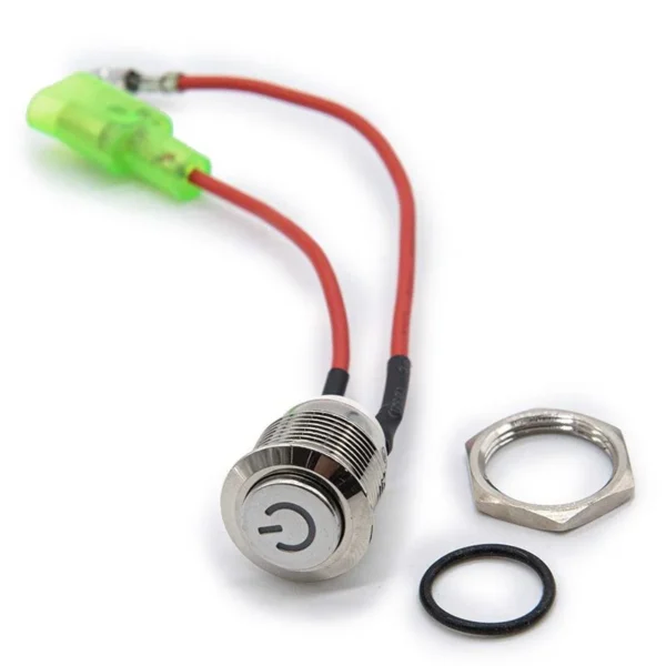 Interrupteur 16 mm d'origine Dualtron, corps inox avec écrou et joint Interrupteur 16 mm d'origine Dualtron, corps inox avec écrou et joint