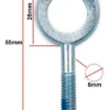 Plan coté de la bielle : 55 mm de longueur, œil de 25 mm, tige filetée de 5 mm Plan coté de la bielle : 55 mm de longueur, œil de 25 mm, tige filetée de 5 mm