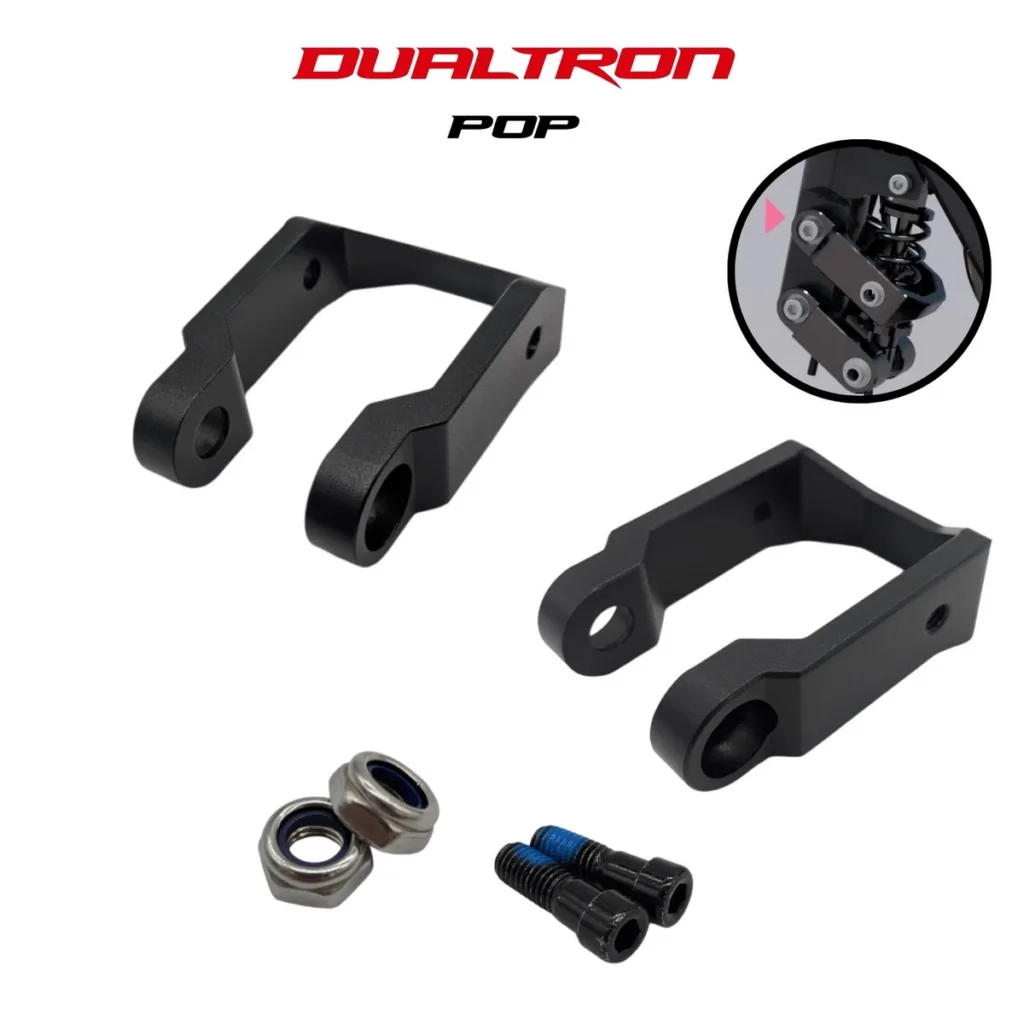 Kit fourche avant Dualtron Pop 2024 : deux biellettes, deux vis et deux écrous freinés