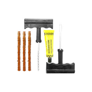 Kit de réparation à mèches pour pneu tubeless — râpe, outil poseur et 3 mèches