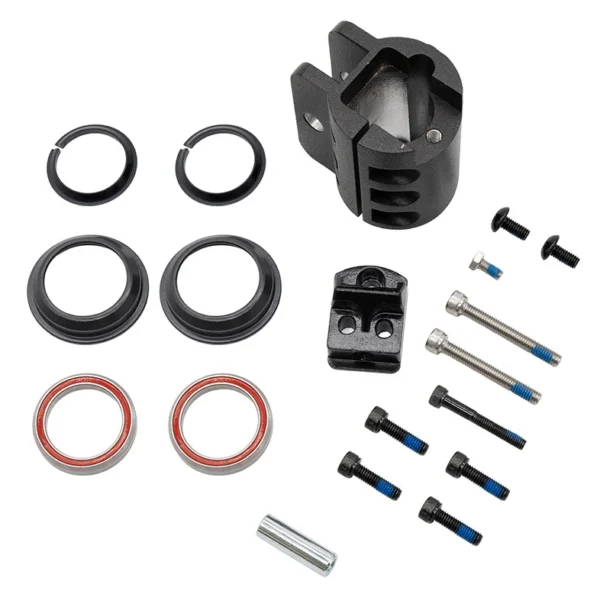 Les 19 pièces du kit NAVEE N65 : charnière, platine, roulements, cuvettes, joncs et visserie Les 19 pièces du kit NAVEE N65 : charnière, platine, roulements, cuvettes, joncs et visserie